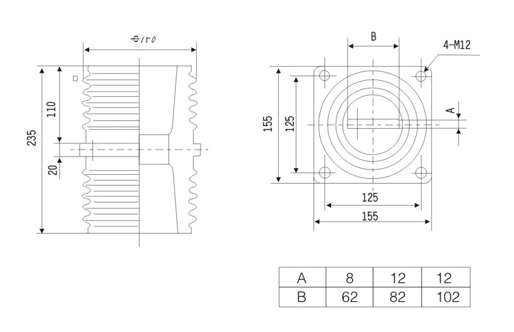TG1-10Q/210 (125X125) Wall Bushing