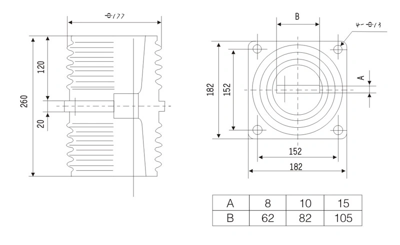 TG2-10Q/182(152X152) Wall Bushing