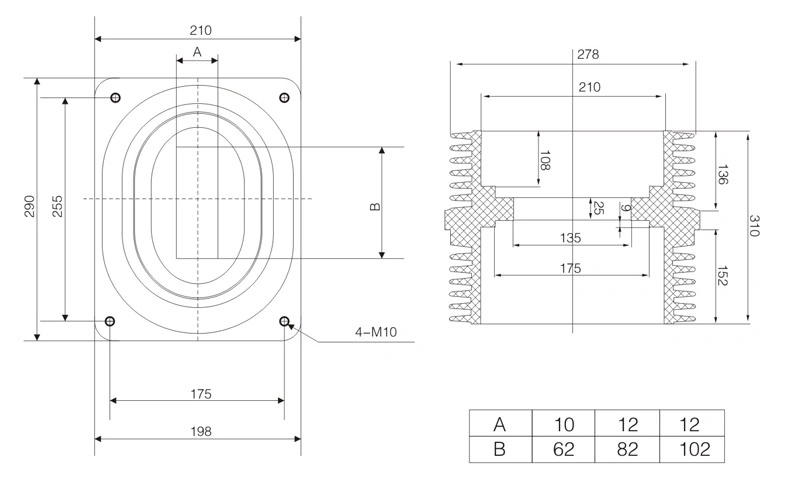 TG3-24Q/175x235 175x255 Wall Bushing